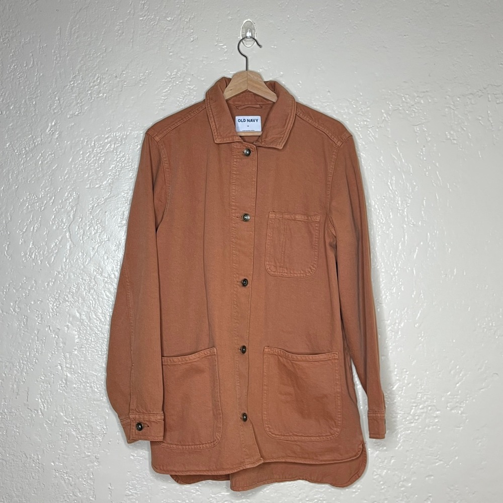 Old Navy Workwear Shack Miner's Gold Cotton Chore Jacket Orange Medium Women's